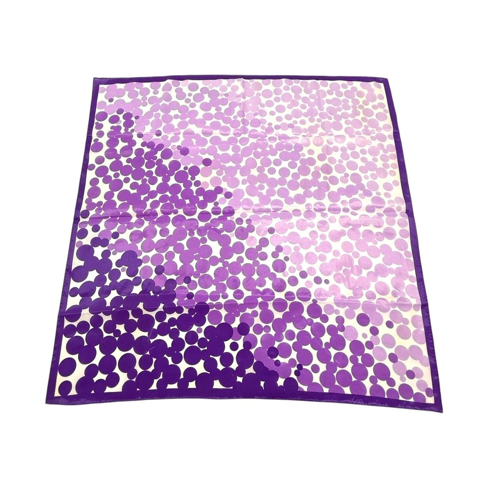 Shades of Purple Dots Silk Scarf Vintage Rolled Hem 26" Square Rolled Hem EUC